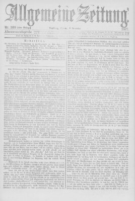 Allgemeine Zeitung Montag 5. November 1877