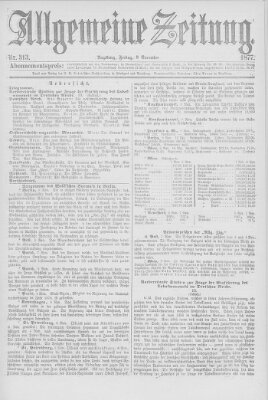 Allgemeine Zeitung Freitag 9. November 1877