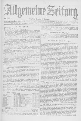 Allgemeine Zeitung Sonntag 18. November 1877