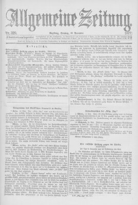 Allgemeine Zeitung Sonntag 25. November 1877