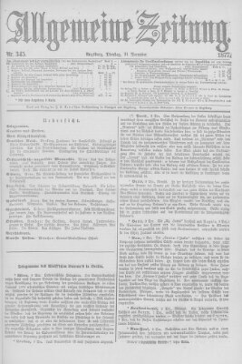 Allgemeine Zeitung Dienstag 11. Dezember 1877