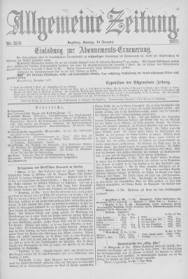 Allgemeine Zeitung Sonntag 16. Dezember 1877