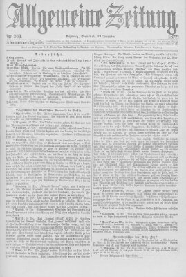 Allgemeine Zeitung Samstag 29. Dezember 1877