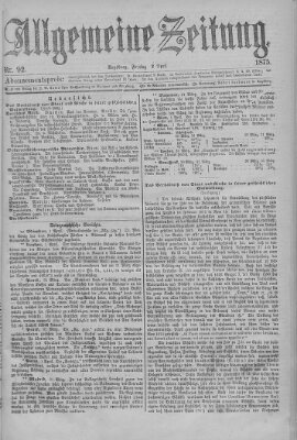 Allgemeine Zeitung Freitag 2. April 1875