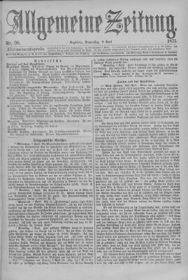 Allgemeine Zeitung Donnerstag 8. April 1875