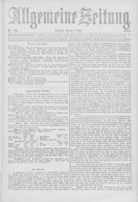 Allgemeine Zeitung Freitag 9. April 1875