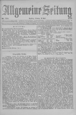 Allgemeine Zeitung Sonntag 18. April 1875