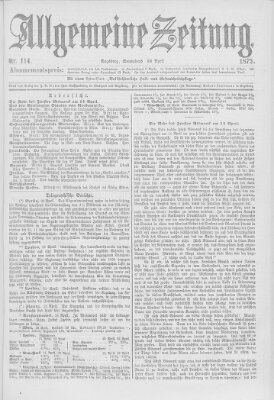 Allgemeine Zeitung Samstag 24. April 1875