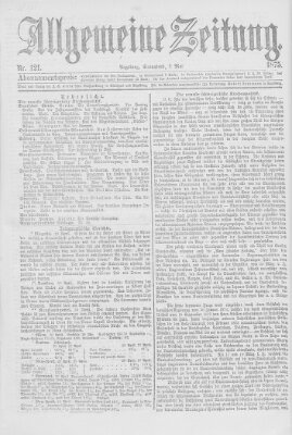 Allgemeine Zeitung Samstag 1. Mai 1875