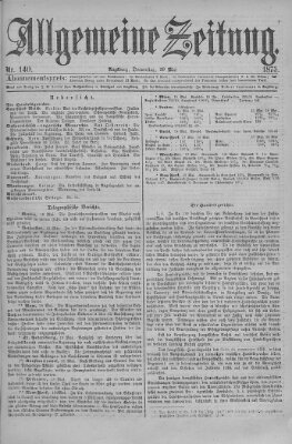 Allgemeine Zeitung Donnerstag 20. Mai 1875