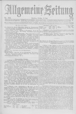 Allgemeine Zeitung Dienstag 15. Juni 1875