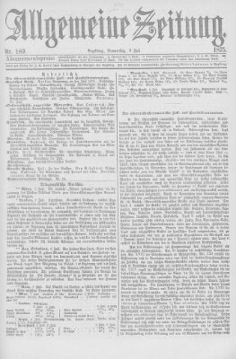 Allgemeine Zeitung Donnerstag 8. Juli 1875