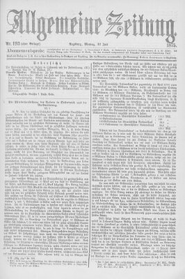 Allgemeine Zeitung Montag 12. Juli 1875