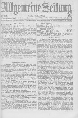 Allgemeine Zeitung Dienstag 20. Juli 1875