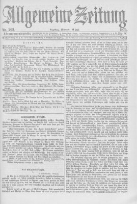 Allgemeine Zeitung Mittwoch 21. Juli 1875