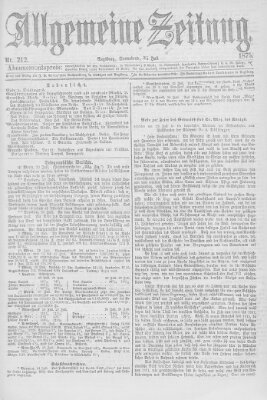 Allgemeine Zeitung Samstag 31. Juli 1875