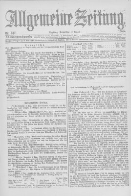 Allgemeine Zeitung Donnerstag 5. August 1875