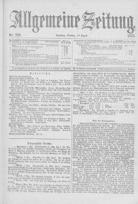 Allgemeine Zeitung Dienstag 10. August 1875