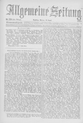 Allgemeine Zeitung Montag 16. August 1875