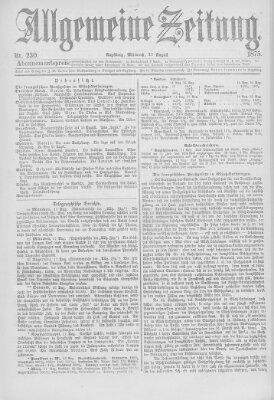 Allgemeine Zeitung Mittwoch 18. August 1875