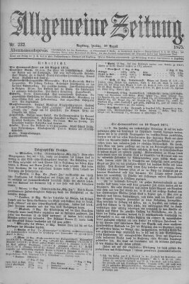 Allgemeine Zeitung Freitag 20. August 1875