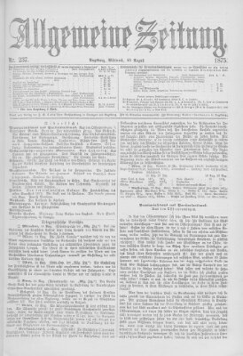 Allgemeine Zeitung Mittwoch 25. August 1875