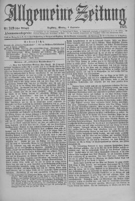 Allgemeine Zeitung Montag 6. September 1875