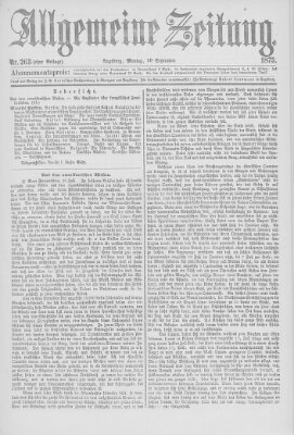 Allgemeine Zeitung Montag 20. September 1875