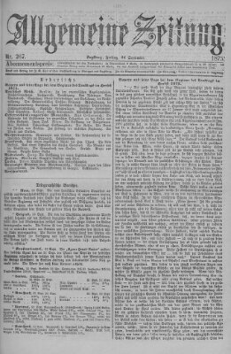 Allgemeine Zeitung Freitag 24. September 1875