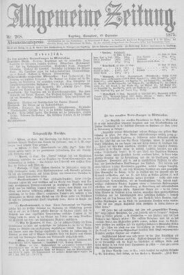 Allgemeine Zeitung Samstag 25. September 1875