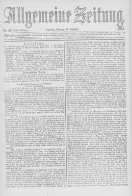 Allgemeine Zeitung Montag 27. September 1875