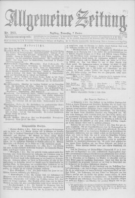 Allgemeine Zeitung Donnerstag 7. Oktober 1875