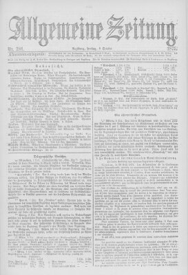 Allgemeine Zeitung Freitag 8. Oktober 1875