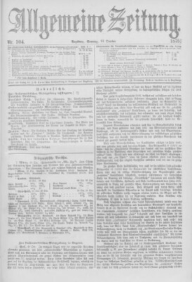 Allgemeine Zeitung Sonntag 31. Oktober 1875