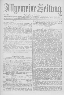 Allgemeine Zeitung Sonntag 21. November 1875