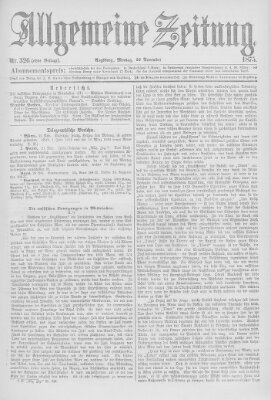 Allgemeine Zeitung Montag 22. November 1875