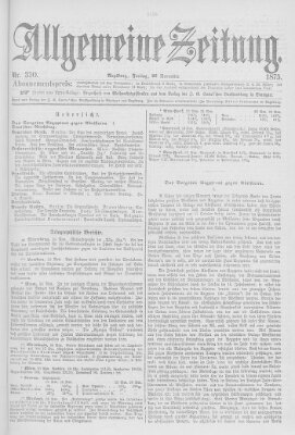 Allgemeine Zeitung Freitag 26. November 1875