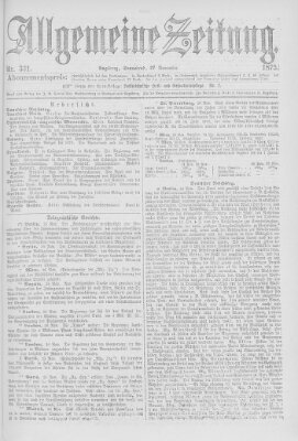 Allgemeine Zeitung Samstag 27. November 1875