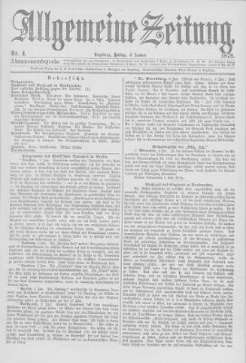 Allgemeine Zeitung Freitag 4. Januar 1878