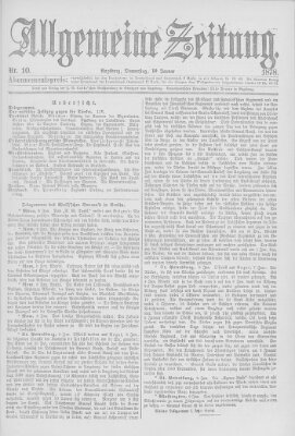 Allgemeine Zeitung Donnerstag 10. Januar 1878