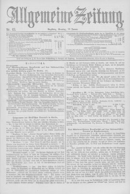 Allgemeine Zeitung Sonntag 13. Januar 1878