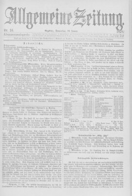 Allgemeine Zeitung Donnerstag 24. Januar 1878