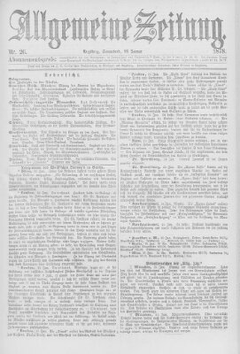 Allgemeine Zeitung Samstag 26. Januar 1878