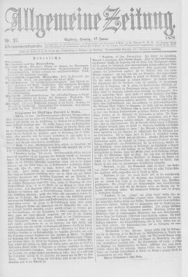 Allgemeine Zeitung Sonntag 27. Januar 1878