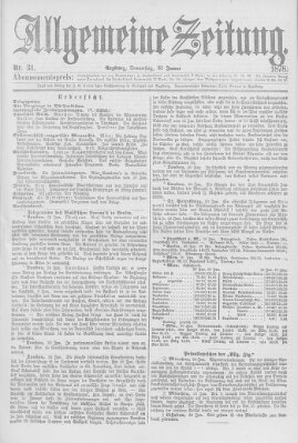 Allgemeine Zeitung Donnerstag 31. Januar 1878