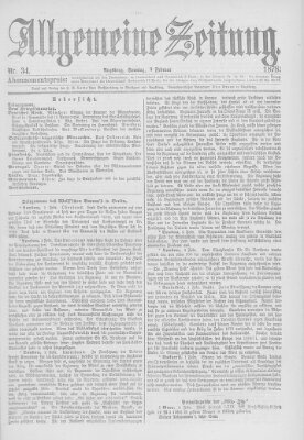 Allgemeine Zeitung Sonntag 3. Februar 1878