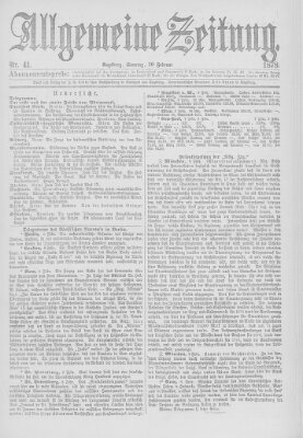 Allgemeine Zeitung Sonntag 10. Februar 1878