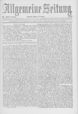 Allgemeine Zeitung Montag 18. Februar 1878