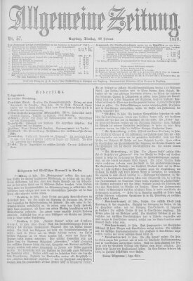 Allgemeine Zeitung Dienstag 26. Februar 1878