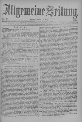 Allgemeine Zeitung Sonntag 10. März 1878